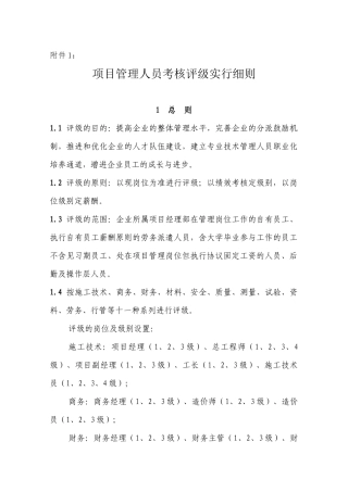 2025年公司项目管理人员考核评级实施细则