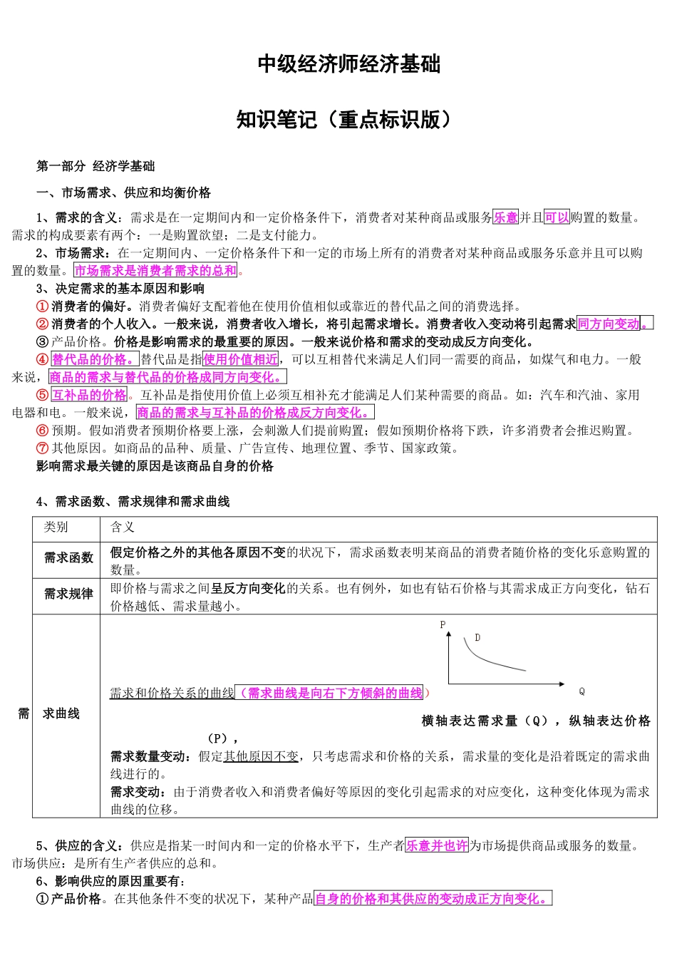 2025年中级经济师职称考试经济基础知识笔记_第1页