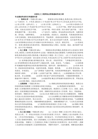2025年注册化工工程师专业基础考试科目和主要内容