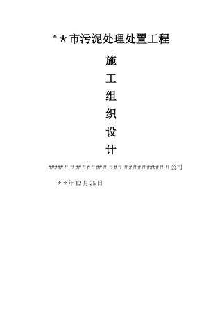 污泥处理处置项目施工组织设计