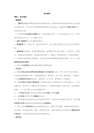 2025年综合素质考点总结