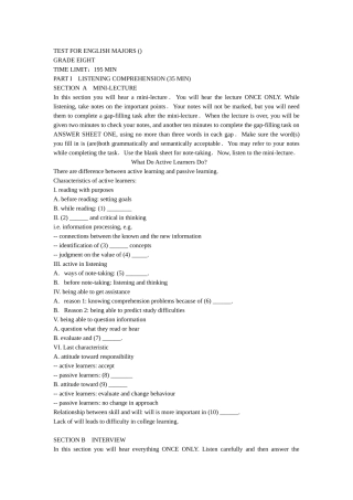 2025年英语专八考试真题及答案