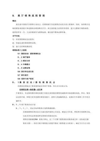 汽车4S店展厅销售流程管理