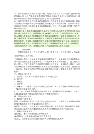 汽车保险合同