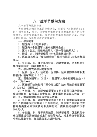 2025年八一建军节慰问方案
