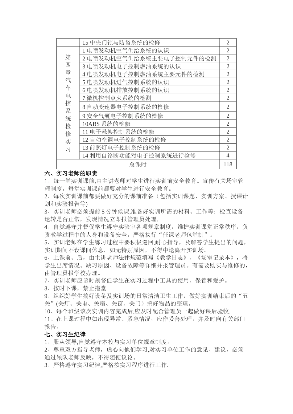 汽车修理实习计划_第3页