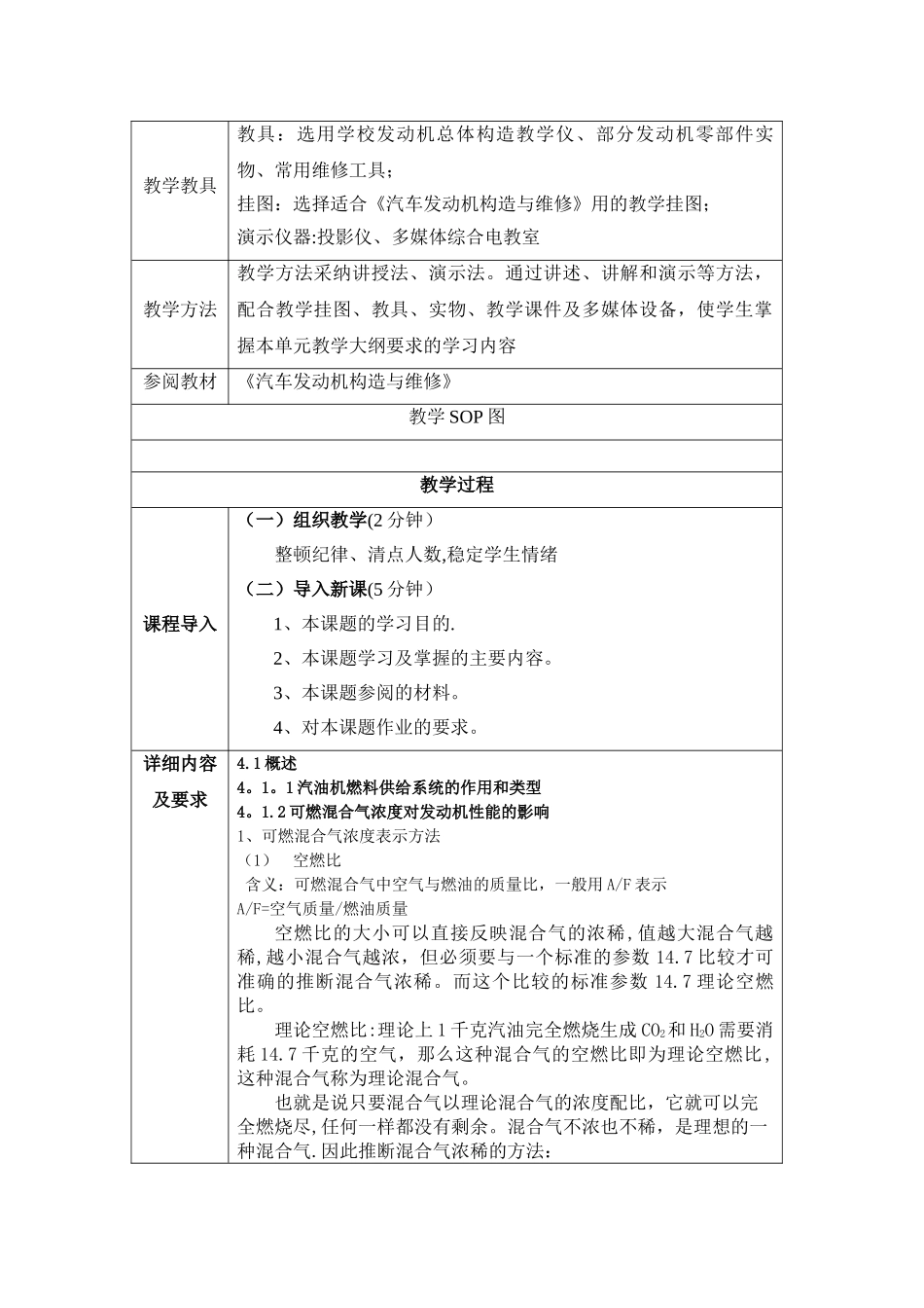 汽车发动机构造与维修-教学教案_第2页