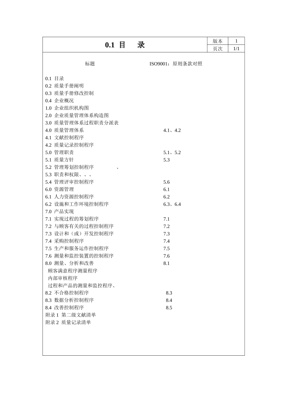 2025年公司质量手册程序文件表单全套_第3页
