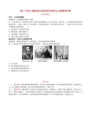 2025年山东省济南市中考历史总复习九下第二十单元殖民地人民的反抗与资本主义制度的扩展真题演练新人教版