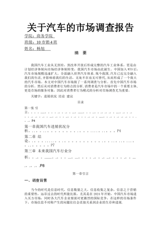 汽车市场调查报告