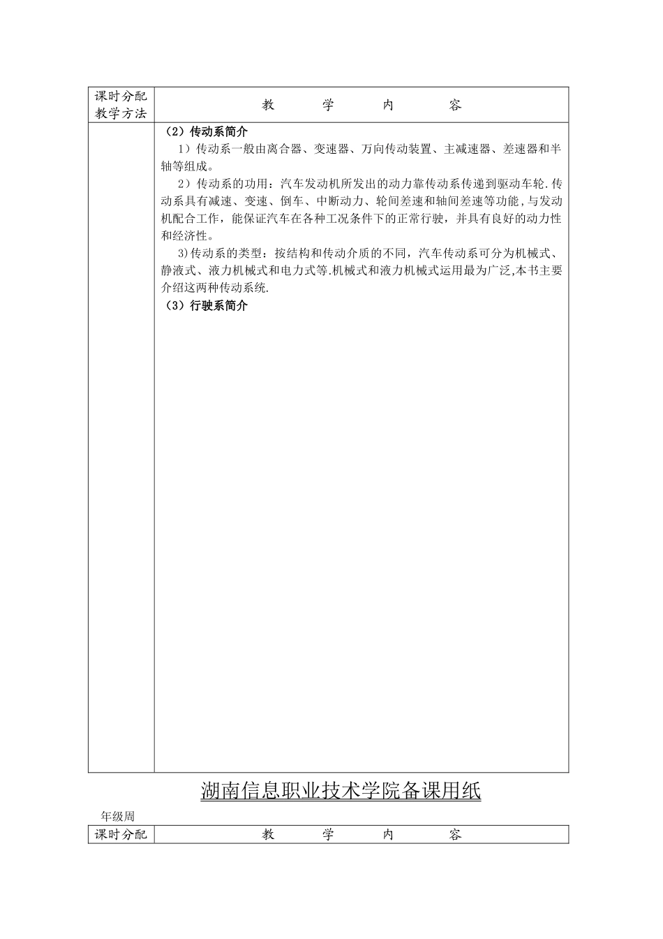 汽车底盘实训教案_第2页