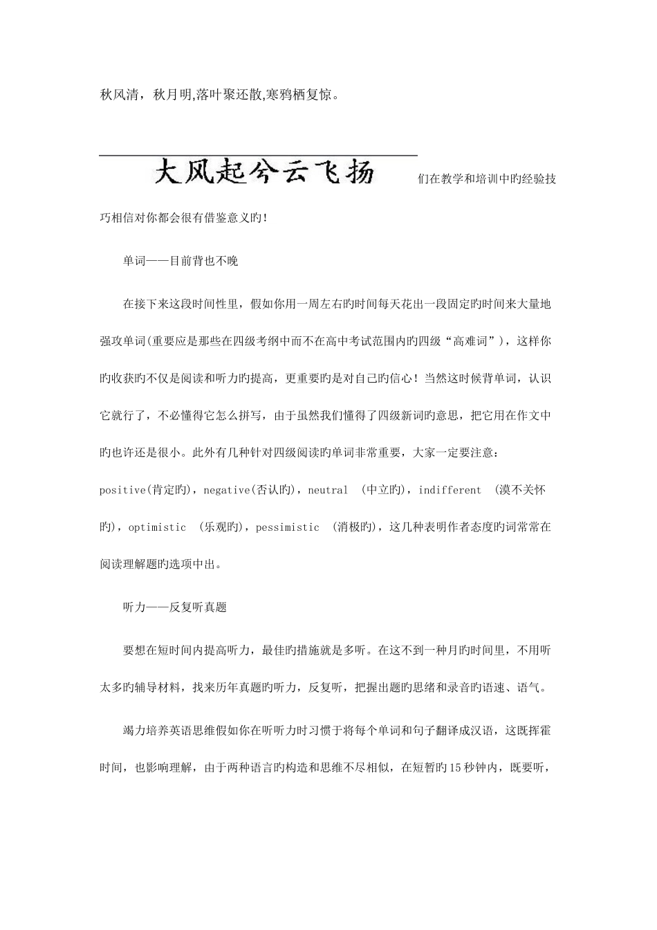 2025年Bjoega大学英语四级攻略_第1页