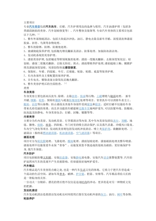 汽车美容项目
