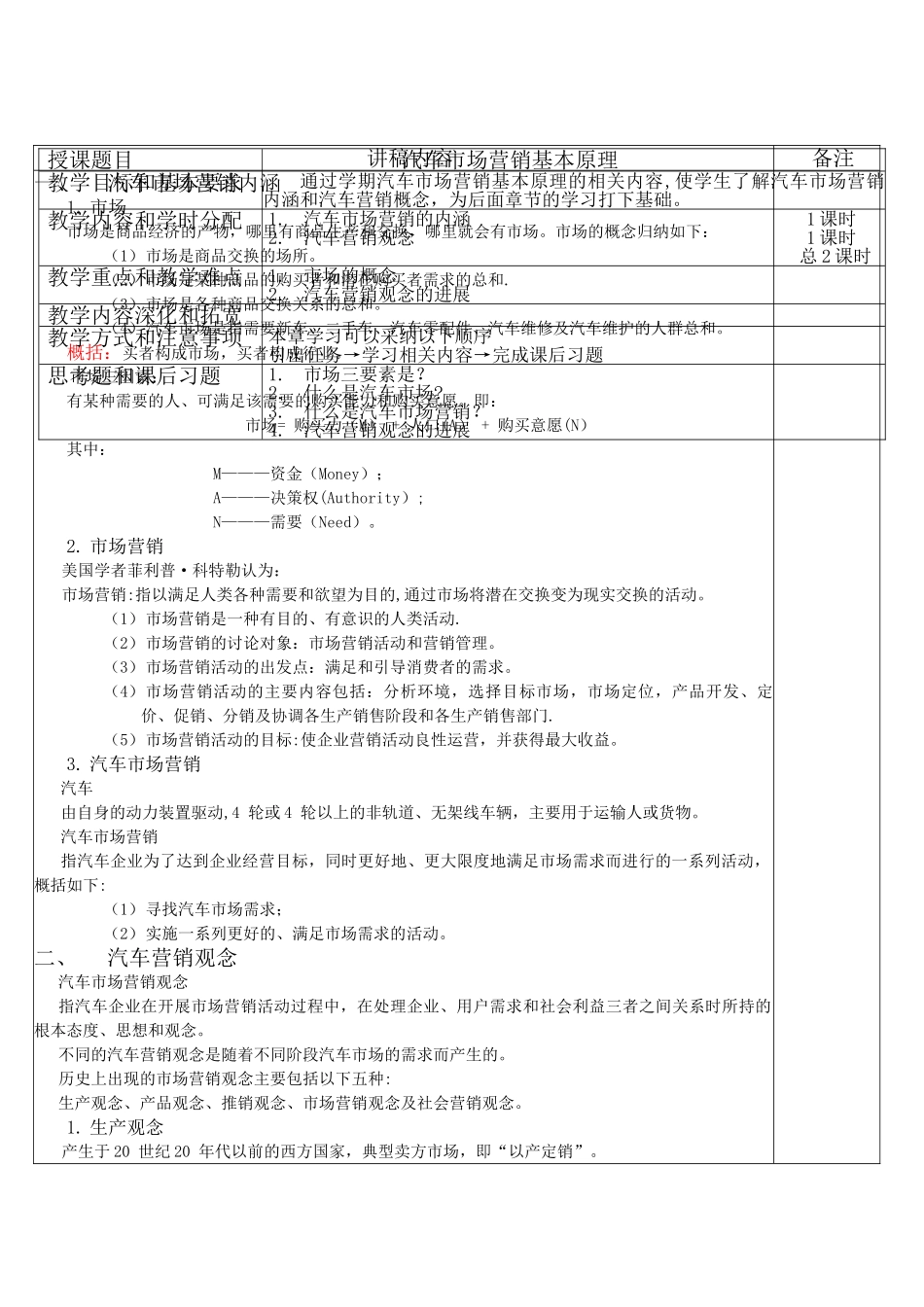 汽车营销实务教案+讲稿_第2页