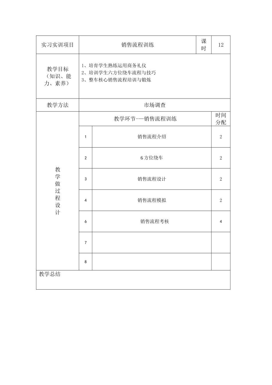 汽车营销实训指导书_第3页