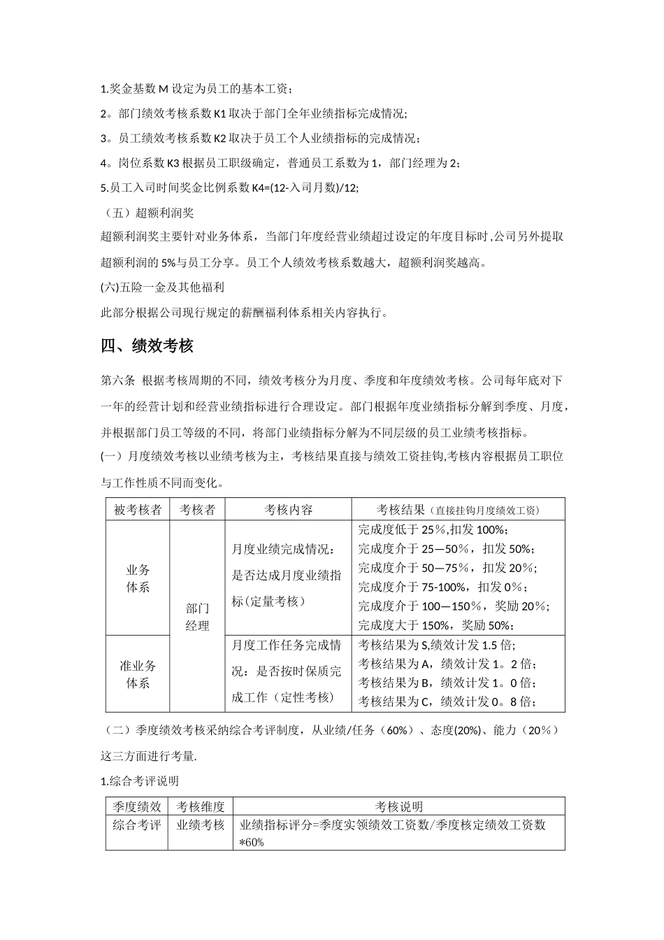 汽车融资租赁部薪酬与绩效考核管理办法_第3页