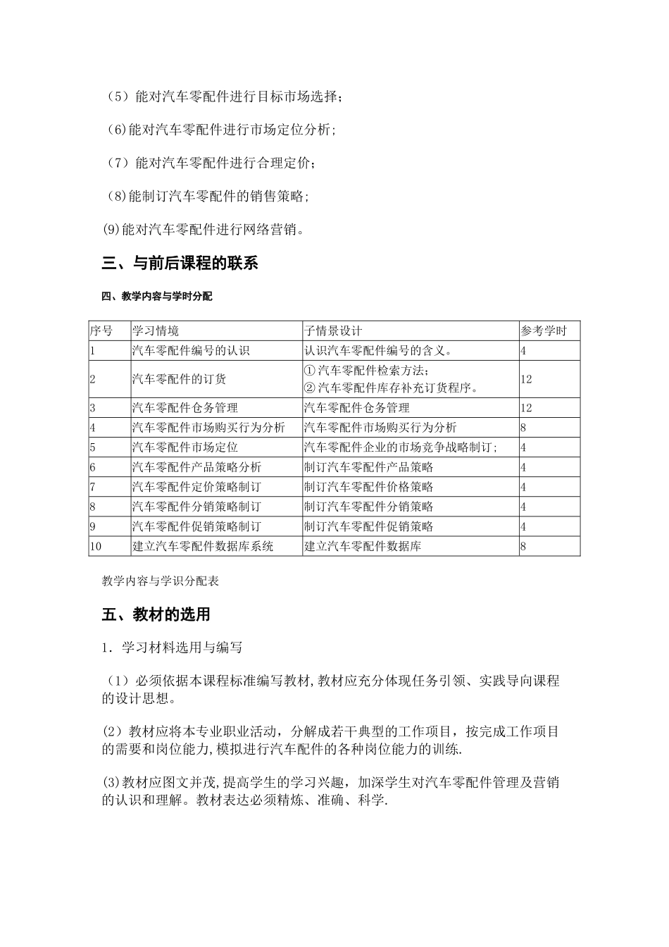 汽车配件管理--课标_第2页