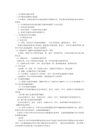 汽车配件编码与查询