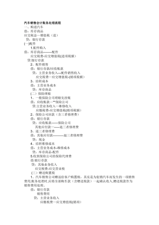 汽车销售会计账务处理流程