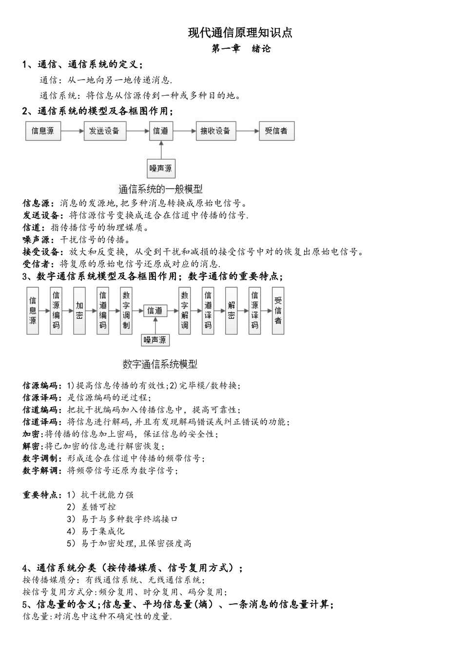 2025年现代通信原理考点_第1页