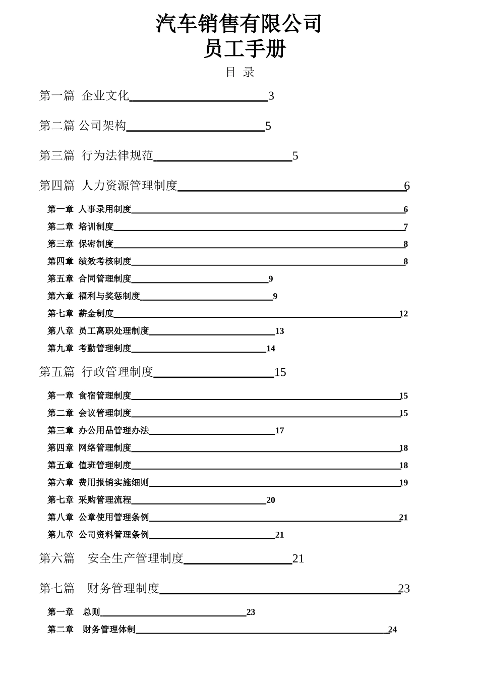 汽车销售公司员工手册_第1页