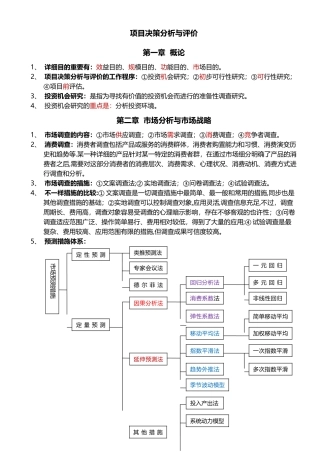 2025年自考项目决策分析与评价全书总结完善版