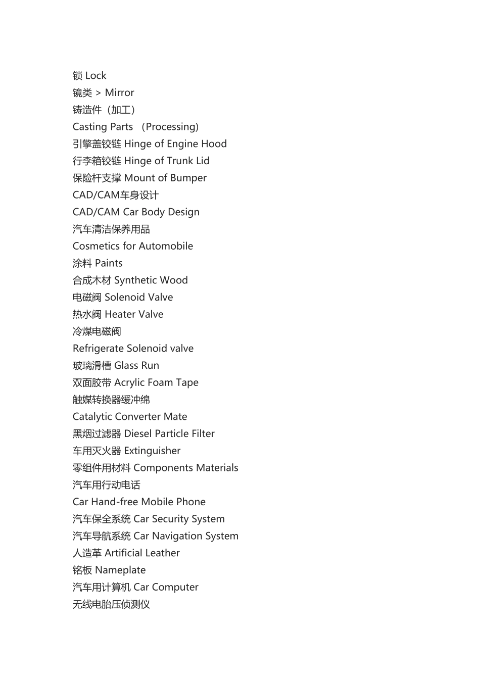 汽车零部件中英文对照_第3页