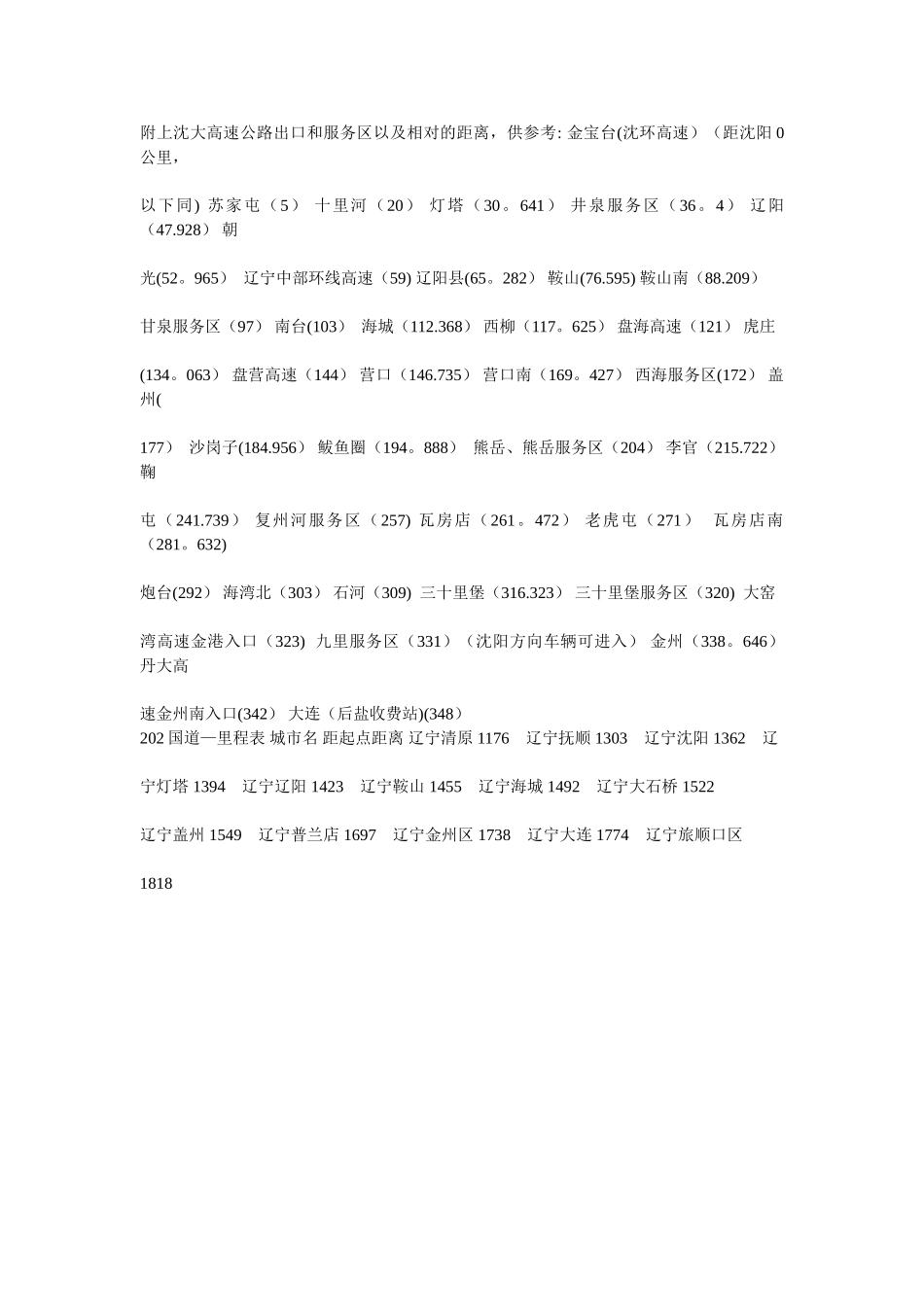 沈大高速公路出口及服务区_第1页