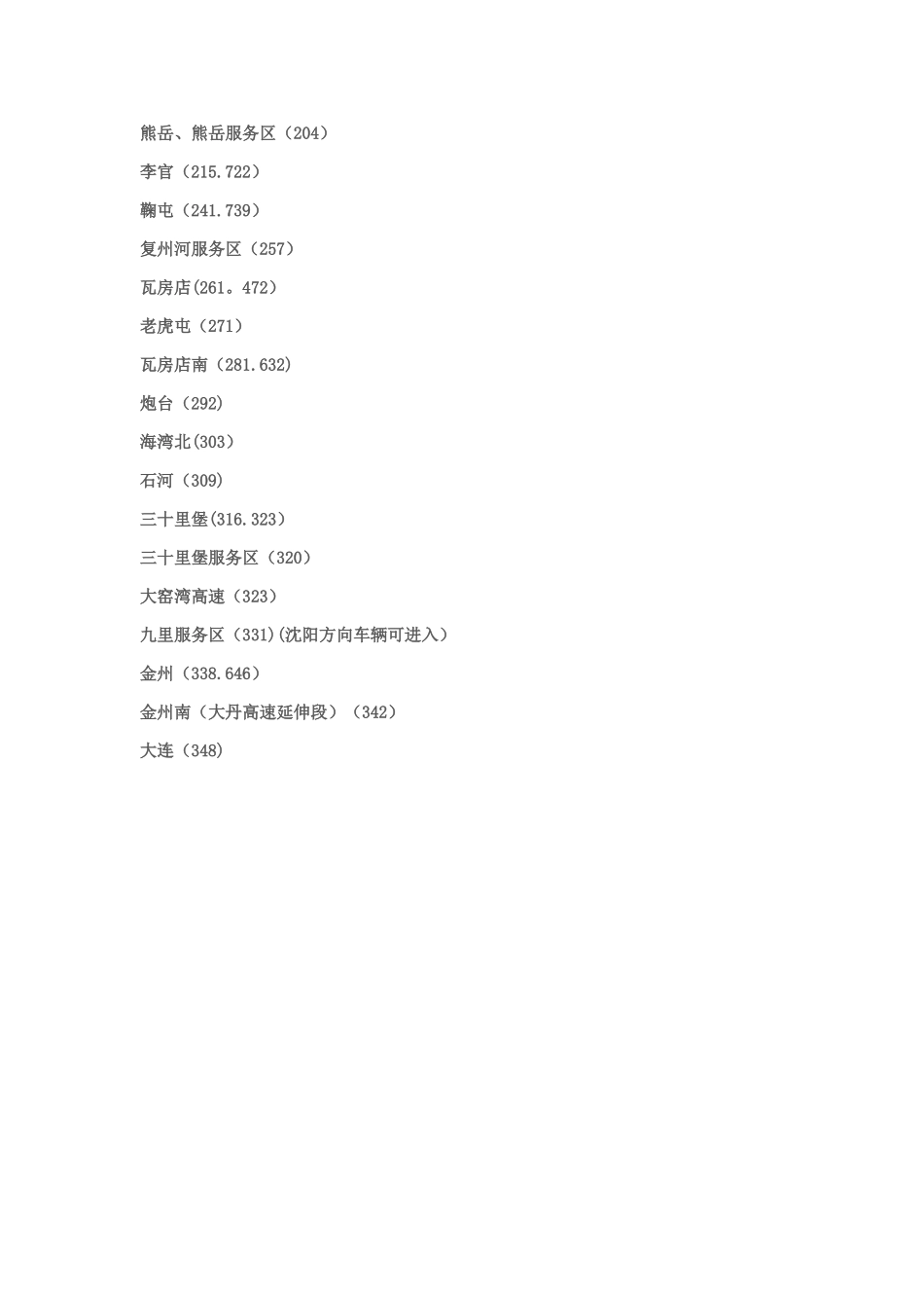 沈大高速公路共设置41个出口和服务区列表_第2页