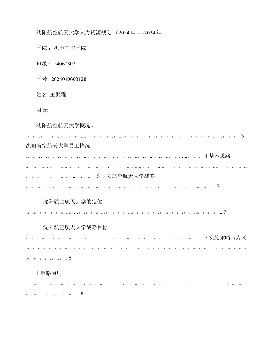 沈阳航空航天大学未来十年人力资源规划_第1页
