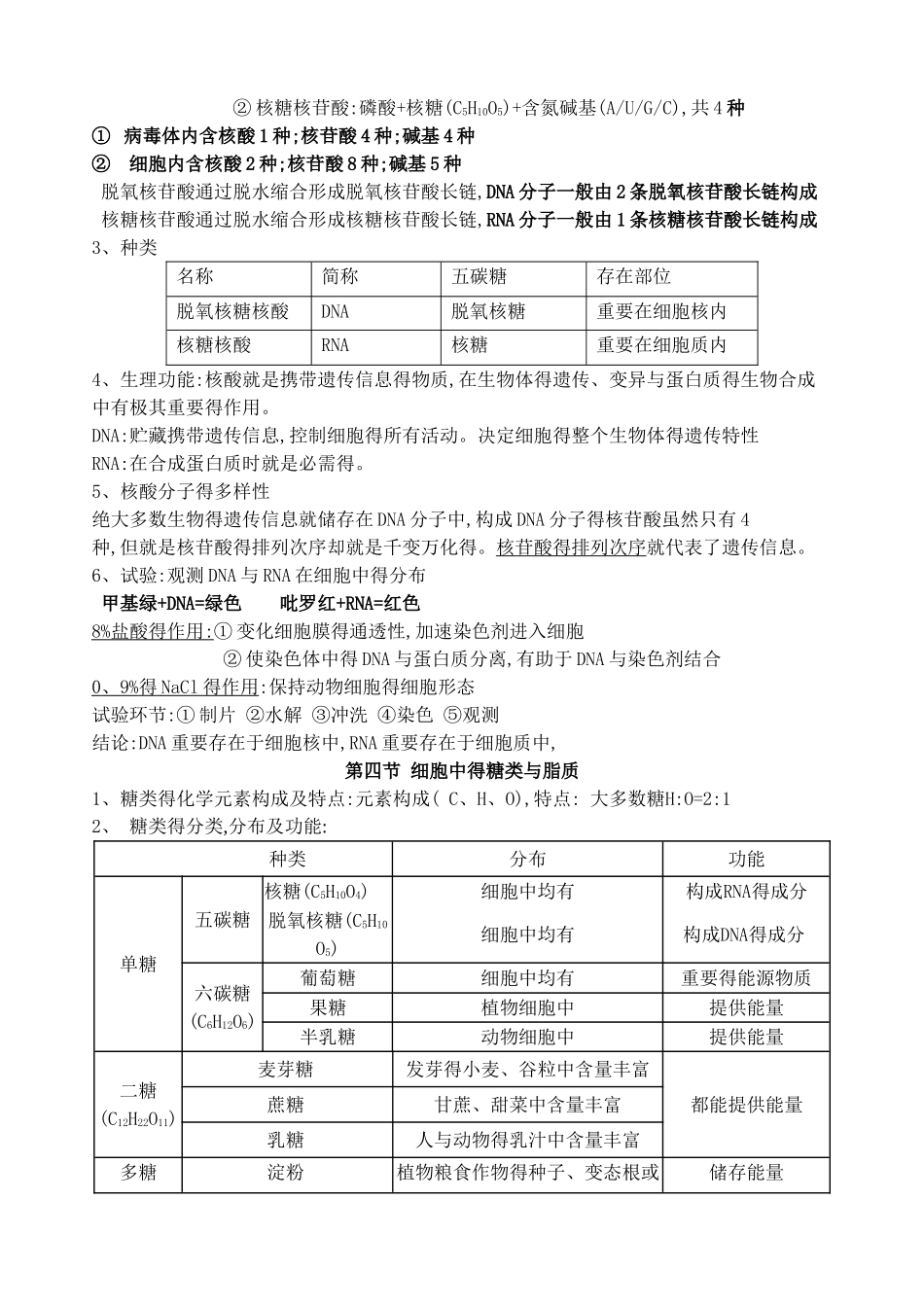 2025年生物必修一第二章知识点总结_第3页