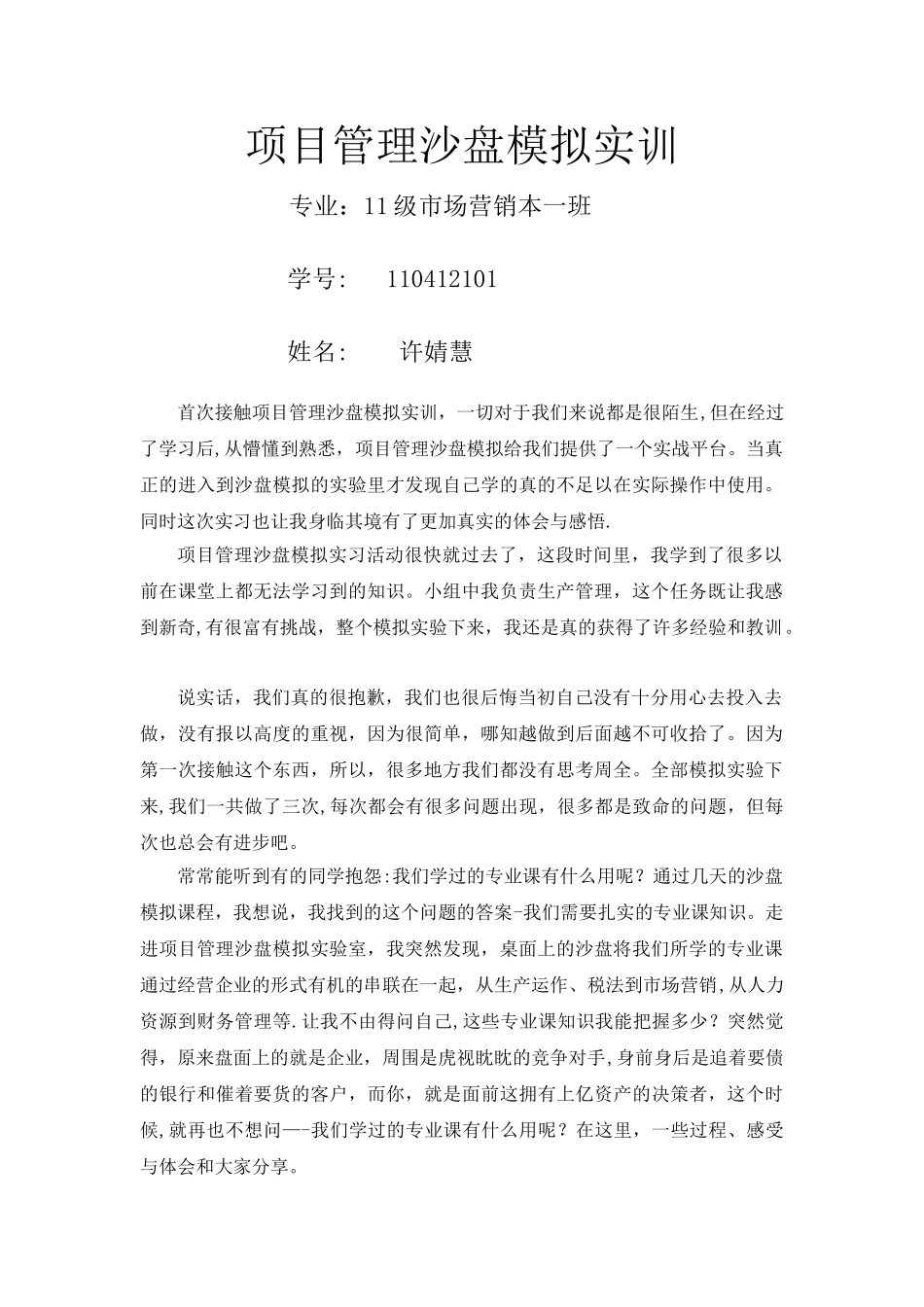 沙盘实训总结_第1页