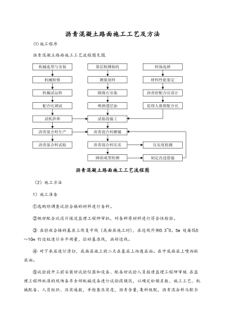 沥青混凝土路面施工工艺及方法