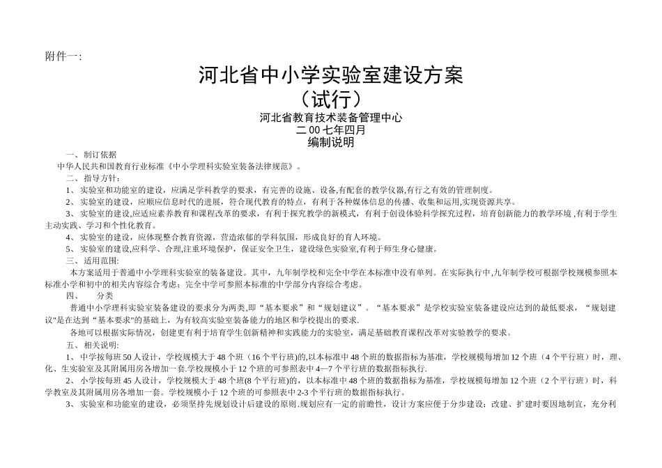 河北省中小学实验室建设方案_第1页