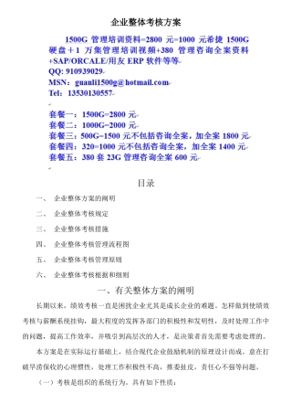 2025年咨询公司整体目标绩效管理方案全套