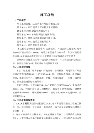 河道施工总结