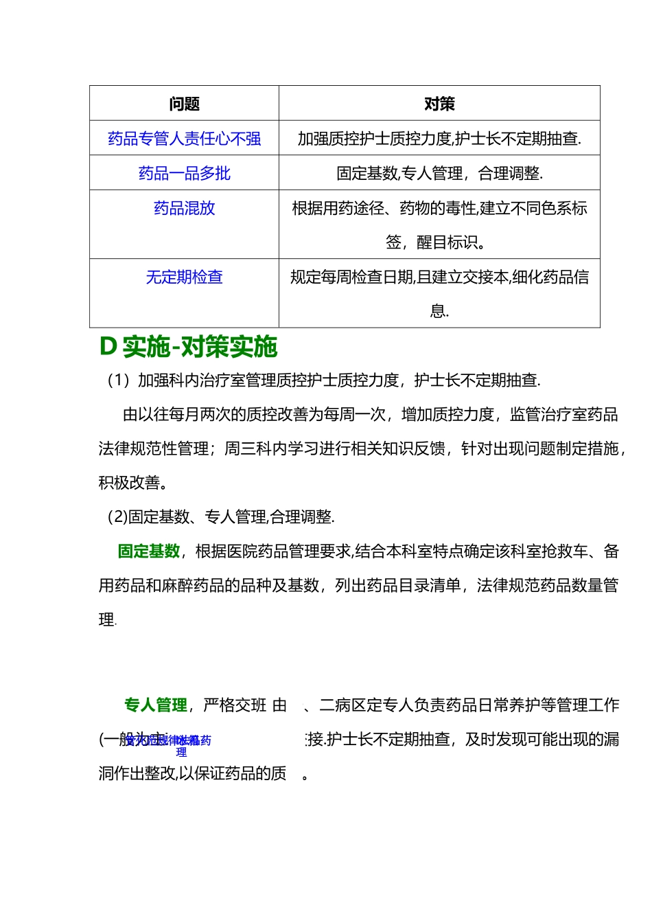 治疗室药品规范化管理PDCA文档_第3页
