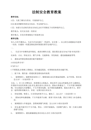 法制安全教育教案