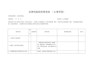 法律风险防控排查表