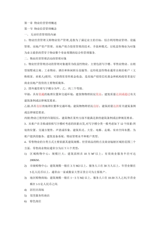 注册物业管理经营与管理要点