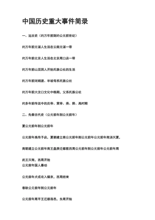 中国历史重大事件简录
