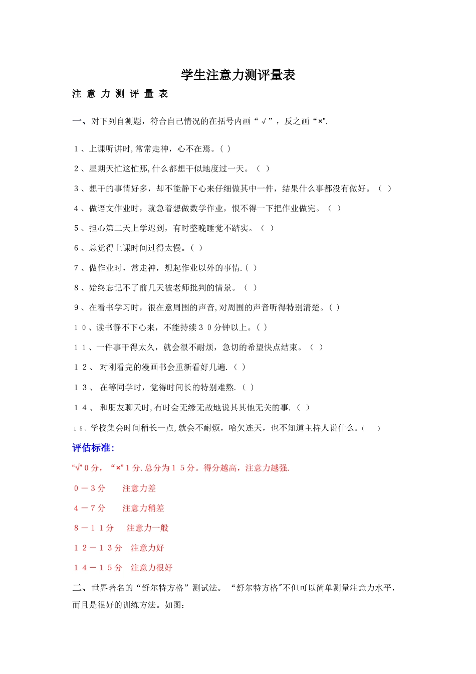 注意力测评量表_第1页