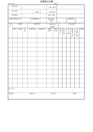 注浆施工记录
