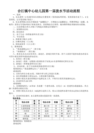 泼水节活动流程