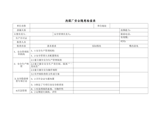 洗煤厂安全隐患检查表