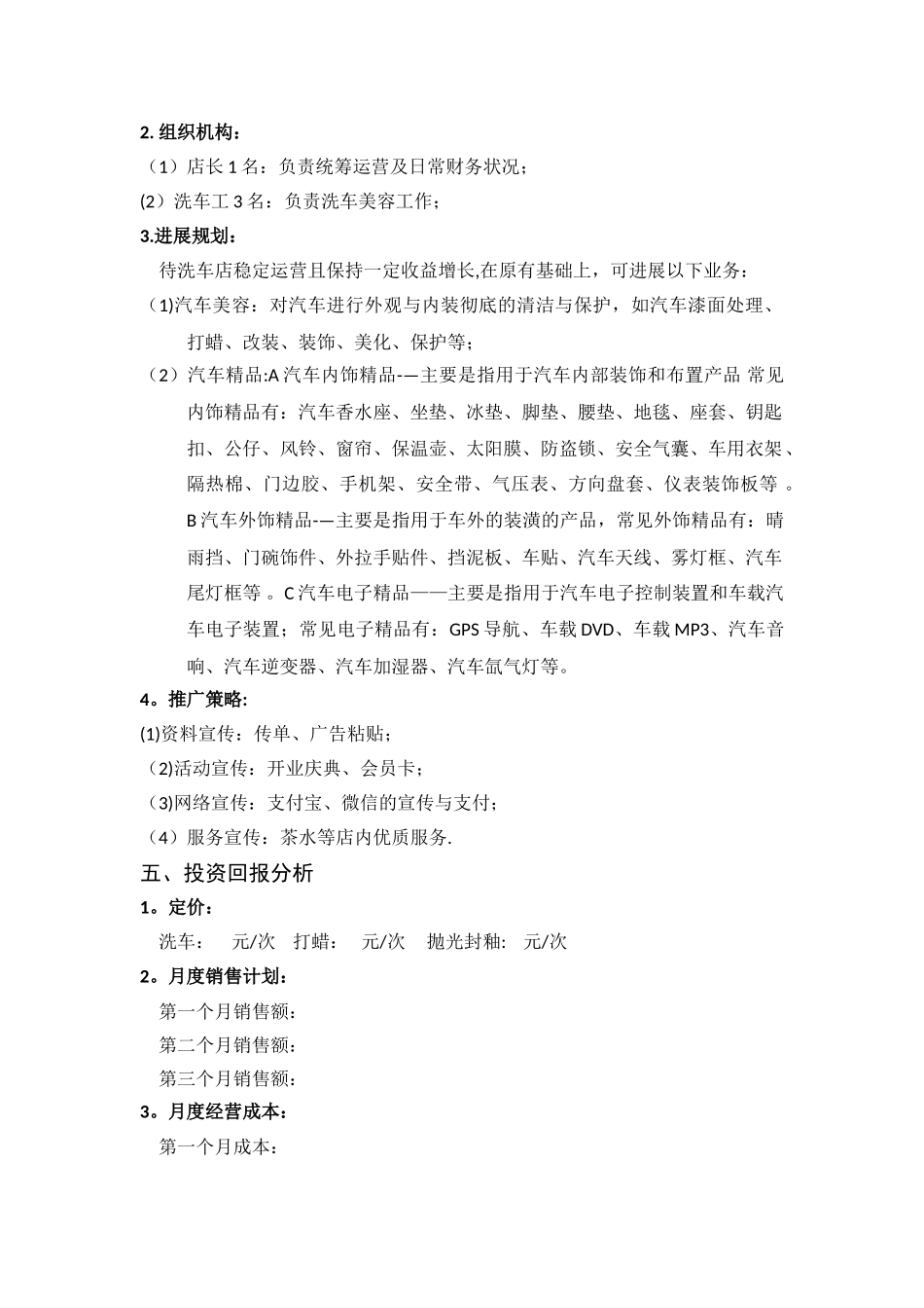洗车店策划方案书_第3页