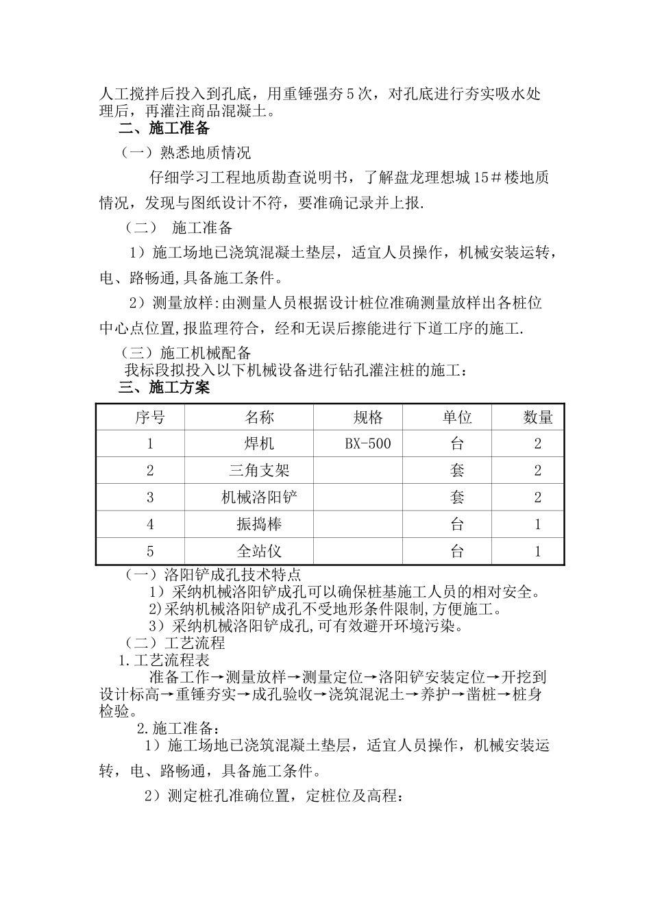 洛阳铲砼灌注桩施工方案_第2页