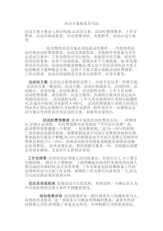 活动方案策划要素