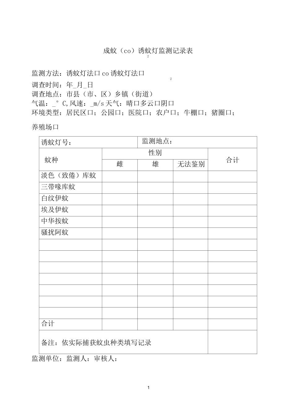 蚊虫监测实施方案-_第1页