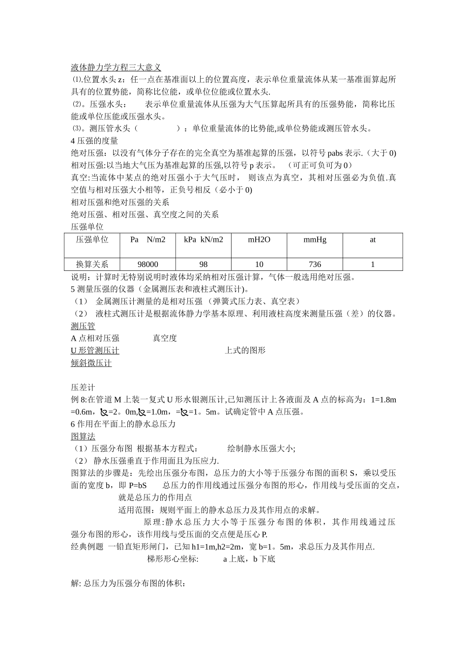 流体力学知识点总结55410_第3页